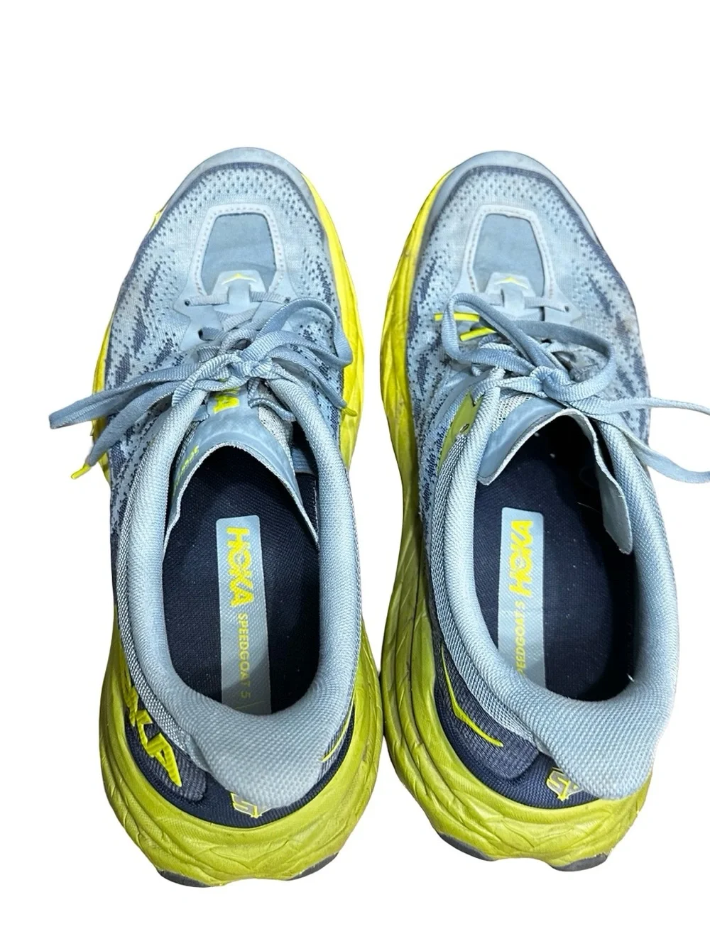 HOKA Men’s Speedgoat 5 Blue Green Sneakers Size 10.5D Workout Running Trail